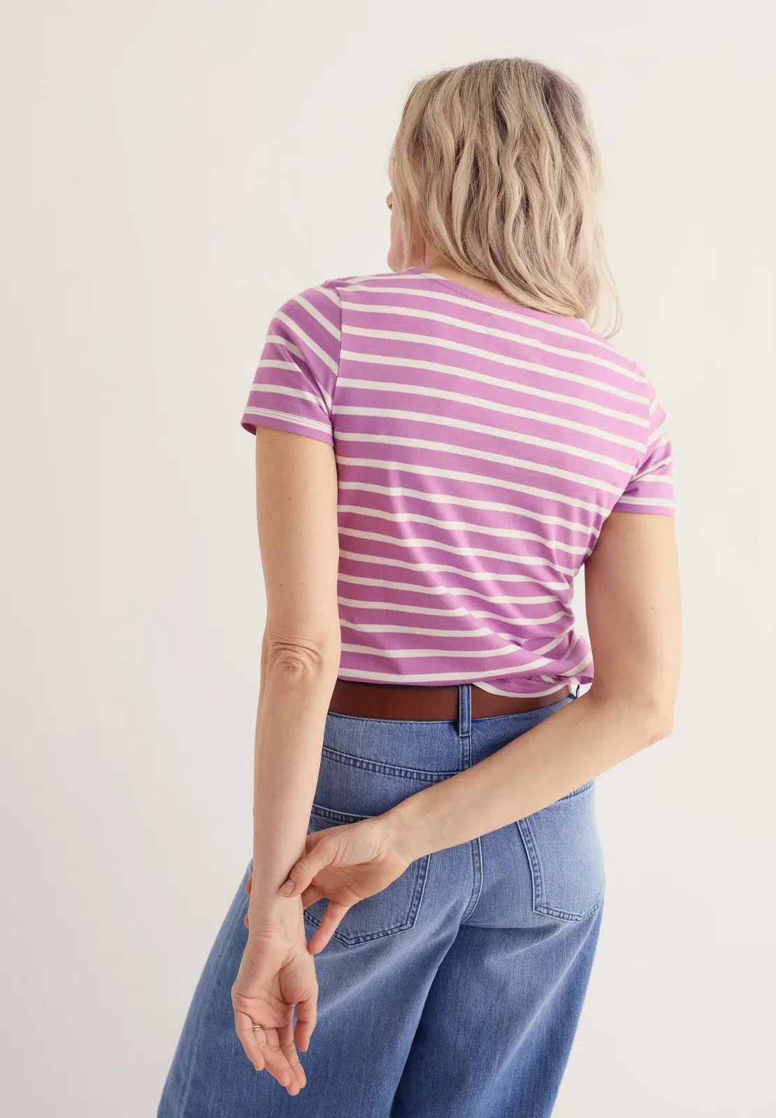 Seasalt Cornwall Sailor T-Shirt Breton Orchid Chalk - La Vie en Rose Damesmode