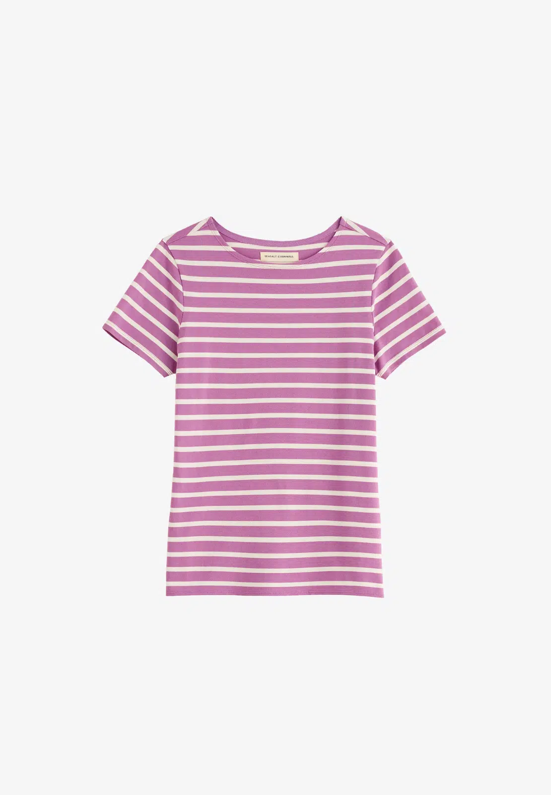 Seasalt Cornwall Sailor T-Shirt Breton Orchid Chalk - La Vie en Rose Damesmode
