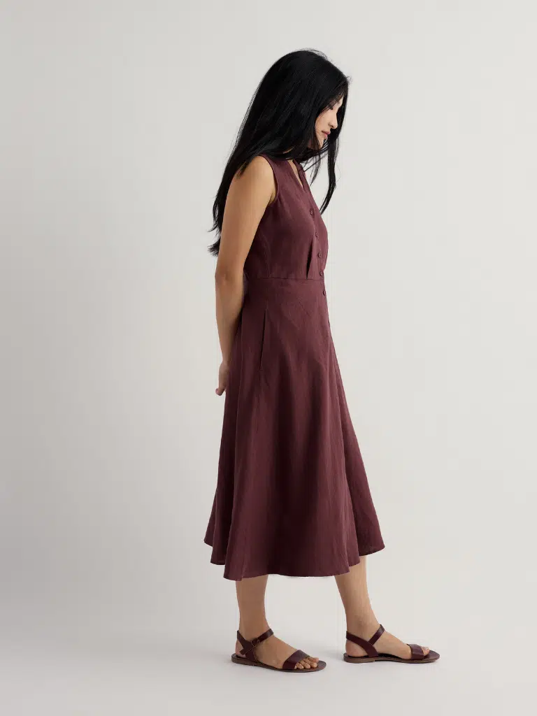 Seasalt Cornwall Sleeveless Carved Wood Dress Cacao - La Vie en Rose Damesmode (6)