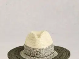White Stuff Colour Block Fedora Khaki Green 445950