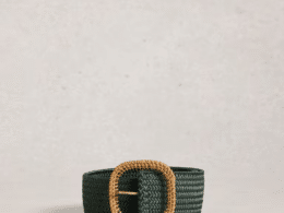 White Stuff Summer Weave Belt Khaki Greenl 445918