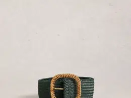 White Stuff Summer Weave Belt Khaki Greenl 445918