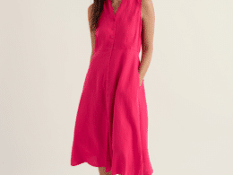 Seasalt Cornwall Carved Wood Midi Dress Bright Radish - La Vie en Rose Damesmode