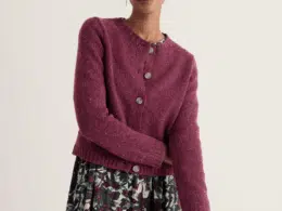 Seasalt Cornwall Dawson Pick Cardigan RWS Merino Dark Hellebore