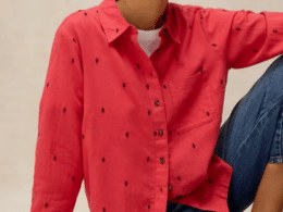 White Stuff Libby Organic Cotton Shirt Bright Pink 447006