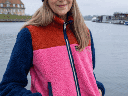 Danefae Danebirk Fleece Zip-Up Chili/ Soft Cherry/ Dark Navy