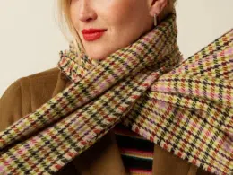 King Louie Houndstooth Scarf Spicy Brown