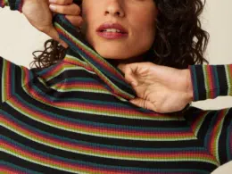 King Louie Rollneck Top Lottie Stripe Botanical Green