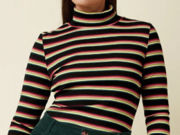 King Louie Rollneck Top Lottie Stripe Imperial Purple