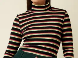 King Louie Rollneck Top Lottie Stripe Imperial Purple