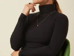 King Louie Rollneck Top Uni Rib Black