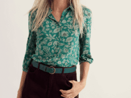 Seasalt Cornwall Embrace Shirt Woodland Forms Dark Thyme