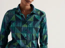 Seasalt Cornwall Larissa Shirt Blanket Geo Estuary