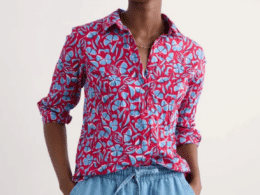 Seasalt Cornwall Larissa Shirt Collaged Floral Scarlet
