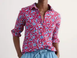 Seasalt Cornwall Larissa Shirt Collaged Floral Scarlet