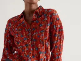 Seasalt Cornwall Larissa Shirt Tomato Blooms Cinnamon