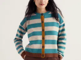 Seasalt Cornwall Pinwell Cardigan Bright Shapes Estuary Mix