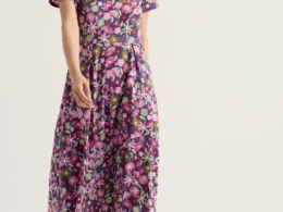 Seasalt Cornwall Veronica Dress Sketchbook Blooms Rosa