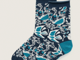 Seasalt Cornwall Women's Bamboo Arty Socks Festive Birds Raincloud