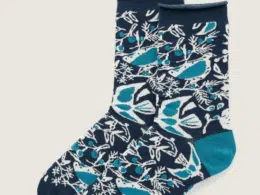 Seasalt Cornwall Women's Bamboo Arty Socks Festive Birds Raincloud