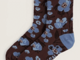 Seasalt Cornwall Arty Socks Hellebores Toffee