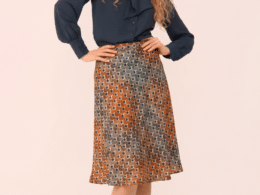 Very Cherry A-Line Skirt Peacock Crepe Viscose VC-SK0205-Peacock