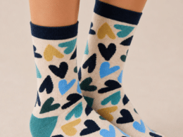 White Stuff All Over Heart Socks GRey Multi 446852
