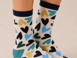 White Stuff All Over Heart Socks GRey Multi 446852