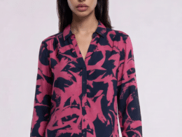 White Stuff Annie Jersey Shirt Pink Multi 447101