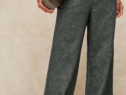 White Stuff Belle Tweedy Wide Leg Trousers Grey Multi 446863
