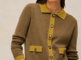 White Stuff Charlotte Collar Cardi Khaki Green 446723