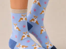 White Stuff Fluffy Corgi Ankle Sock Blue Multi 446796