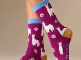 White Stuff Fluffy Llama Ankle Sock Mid Purple 446848