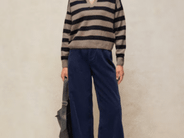 White Stuff Izzy Striped Collar Jumper Natural Multi  446604