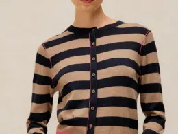 White Stuff Loïs Stripe Cardi Navy Multi 446741