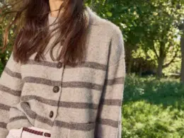 White Stuff Margot Stripe Cardi Natural Multi 446727