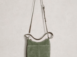 White Stuff Mini Sophia Suede Crossbody Khaki Green