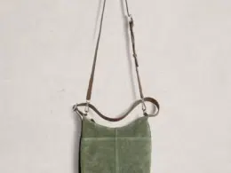 White Stuff Mini Sophia Suede Crossbody Khaki Green