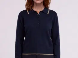 White Stuff Poppy Polo Long Sleeve Jumper Dark Navy 446720