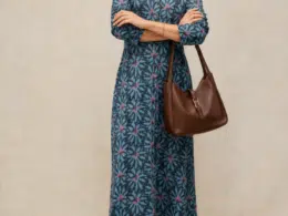 White Stuff Reese Button Through Dress Blue Print