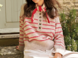 White Stuff Stripe Henley Jumper Natural Multi 446736