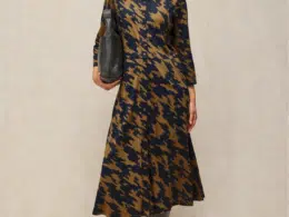 White Stuff Rua Jersey Dress Green Multi 447021