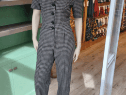 Very Cherry Classic Jumpsuit Cotswold Tartan Blue VC-JS0200