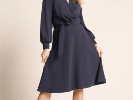 Very Cherry Cross Over Dress Longsleeve Navy Jersey Crepe VC-DR0134jc600-