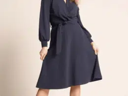 Very Cherry Cross Over Dress Longsleeve Navy Jersey Crepe VC-DR0134jc600-