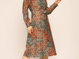 Very Cherry Jane Dress Peacock Crepe Viscose VC-DR0136-Peacock