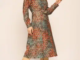 Very Cherry Jane Dress Peacock Crepe Viscose VC-DR0136-Peacock