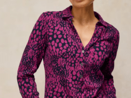 White Stuff Annie Jersey Shirt Navy Print 447354