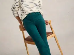White Stuff Brooke Straight Cord Trousers Dark GReen 441493