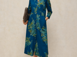 White Stuff Rua Jersey Dress Teal Print 447941